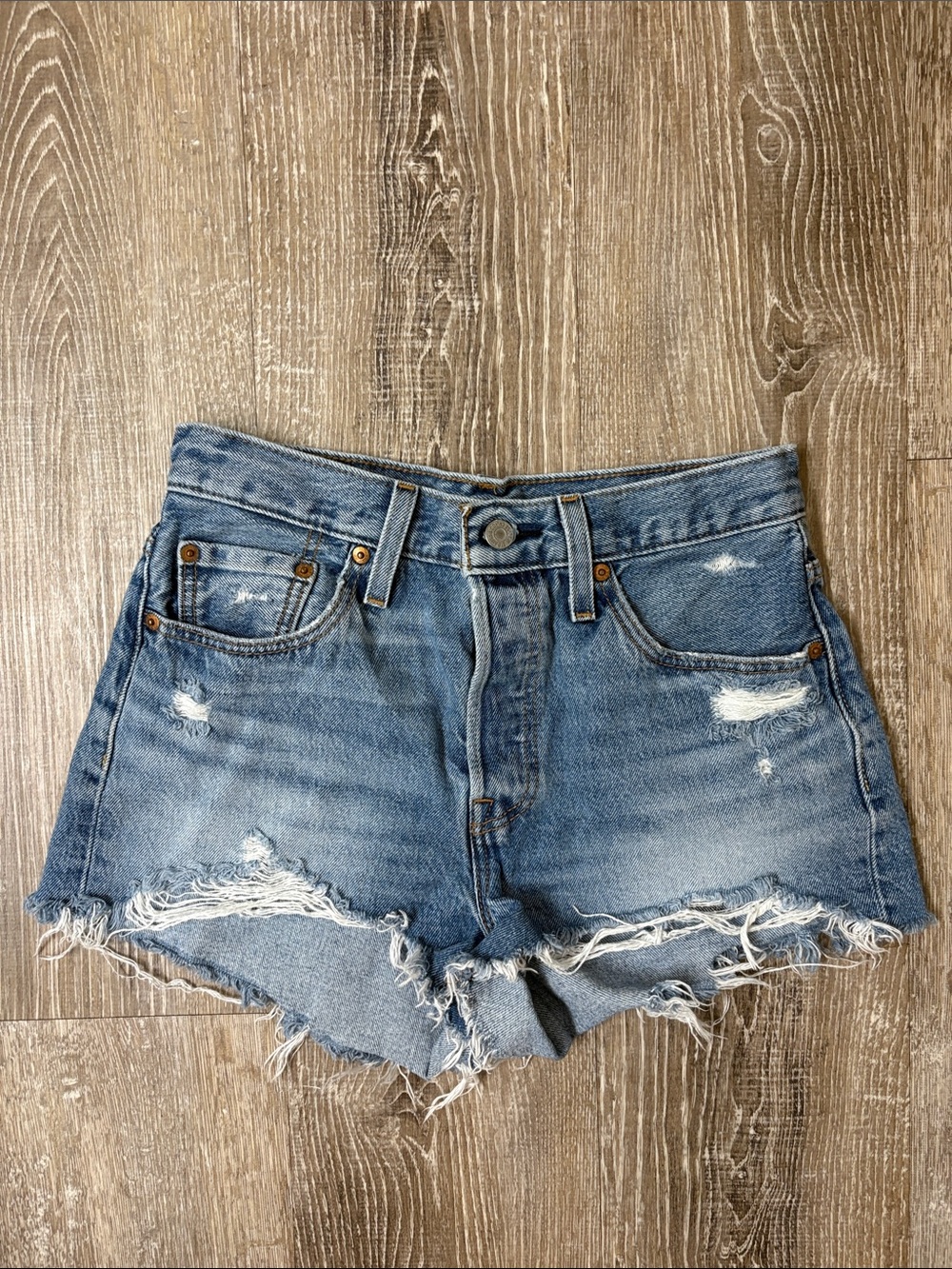 Levi’s 501 Distressed Denim Shorts
